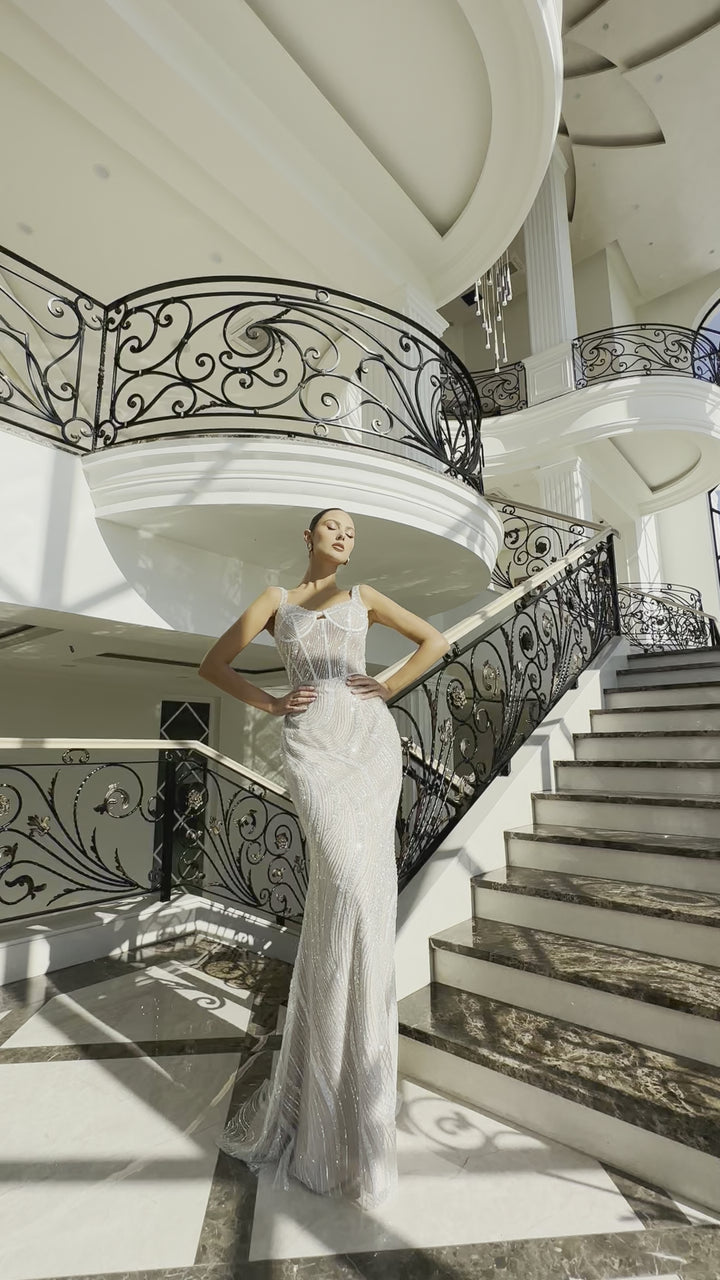 Stella Dress in Ivory/Nude by Nicoletta NC1080