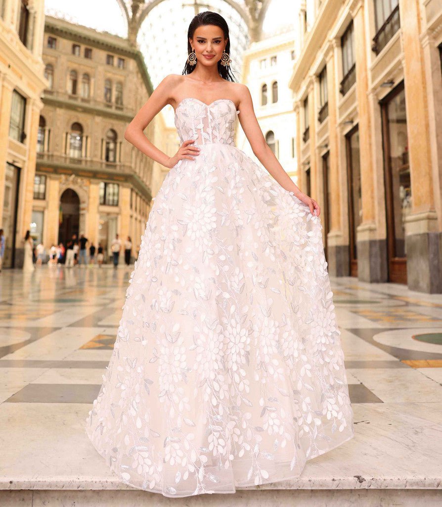 Kara Dress in Ivory by Nicoletta NC1097 - ElissaJay Boutique
