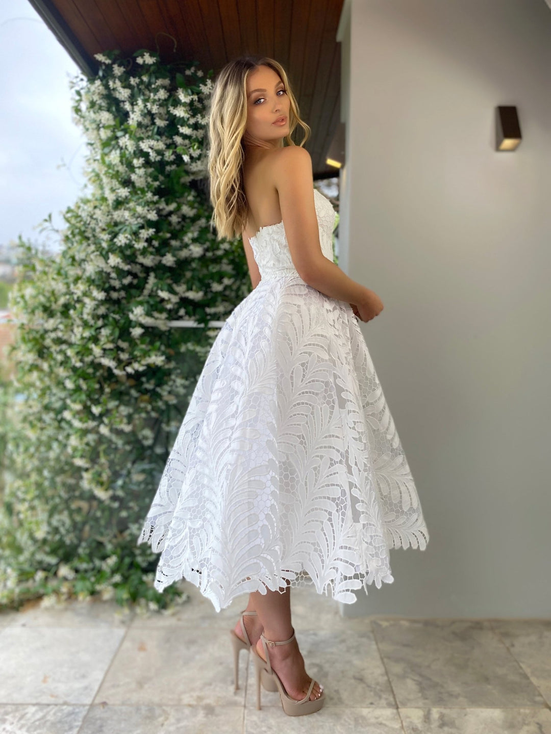 Loretta Dress In Ivory By Jadore JX5031 - ElissaJay Boutique