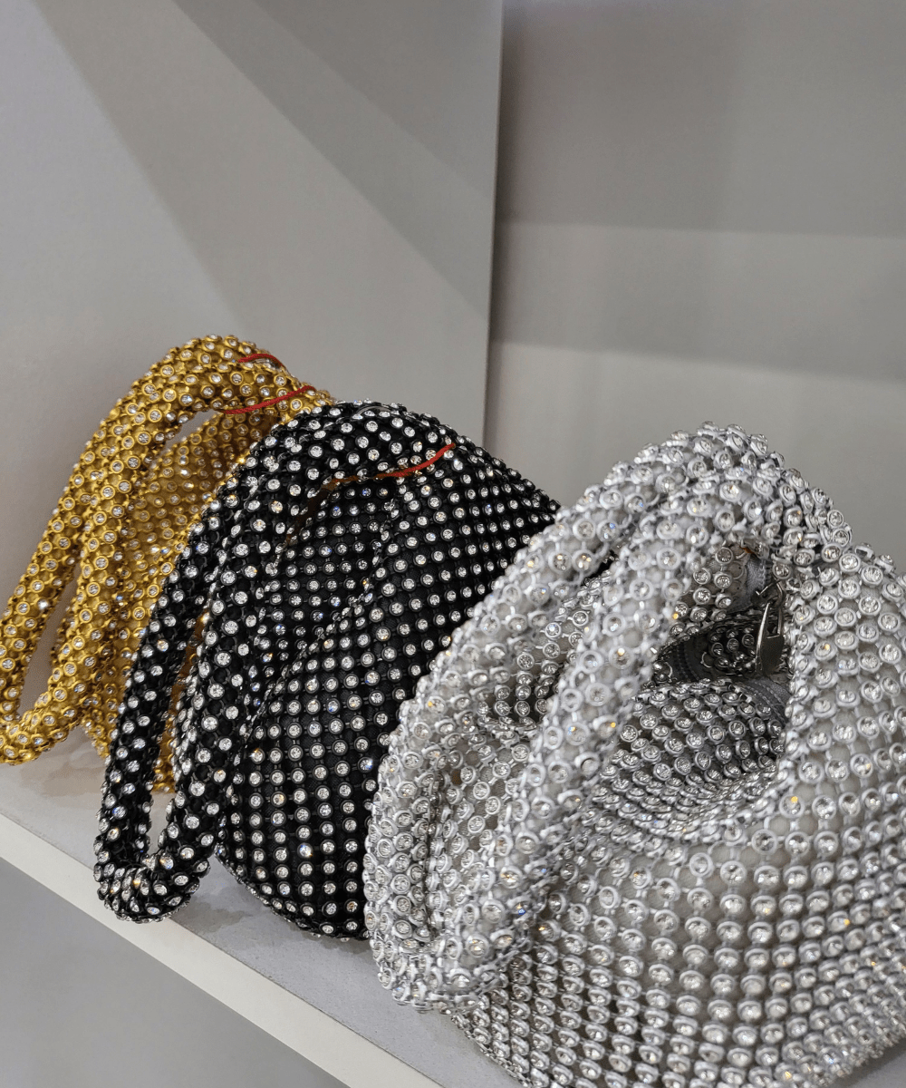 Silver Diamante Wristlet Bag - ElissaJay Boutique