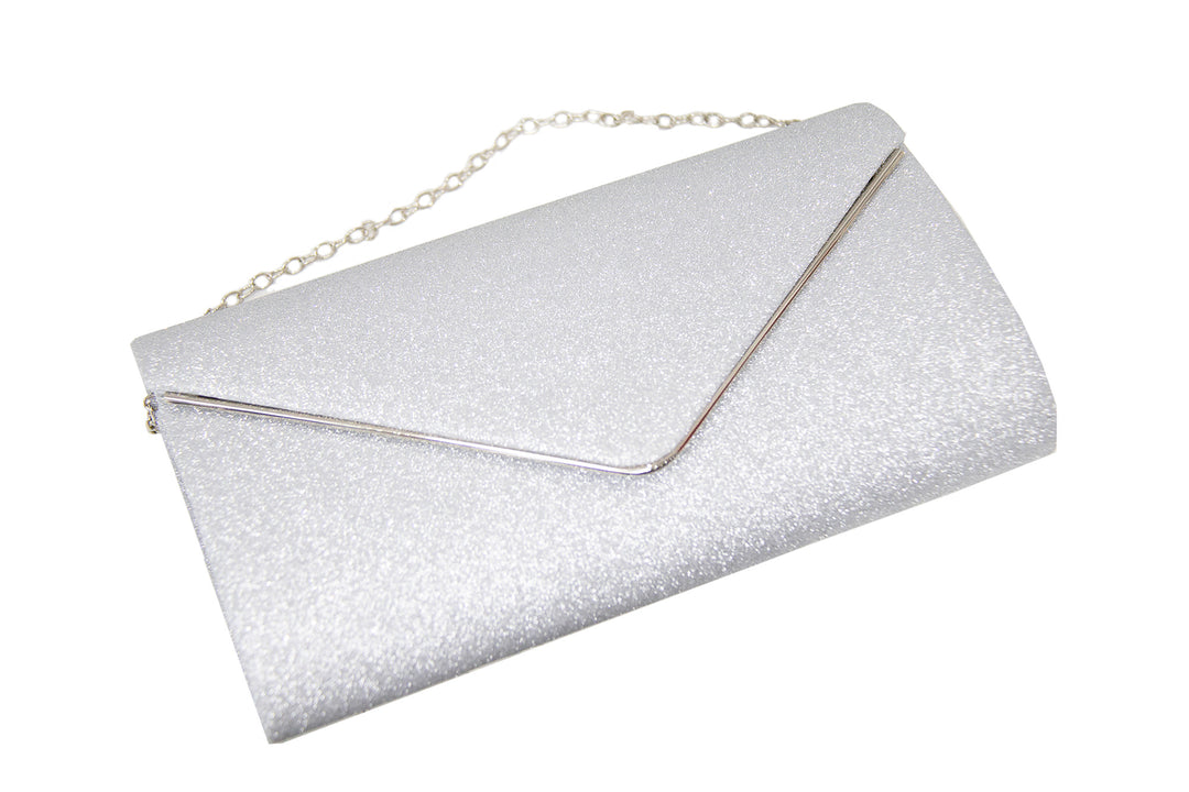 Silver Sparkle Envelope Clutch - ElissaJay Boutique
