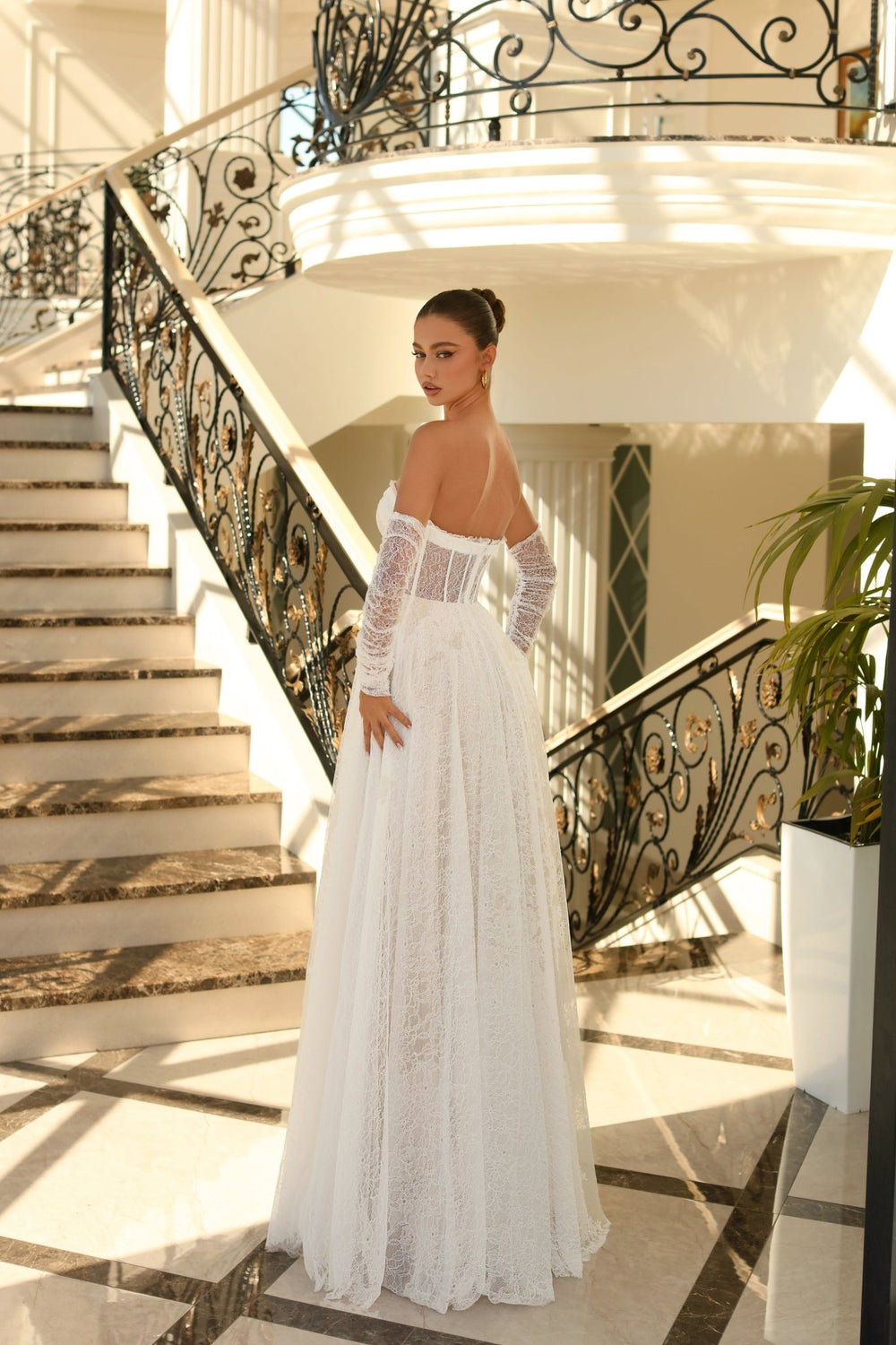 Michelle Dress in Ivory/Nude by Nicoletta NC1005 - ElissaJay Boutique