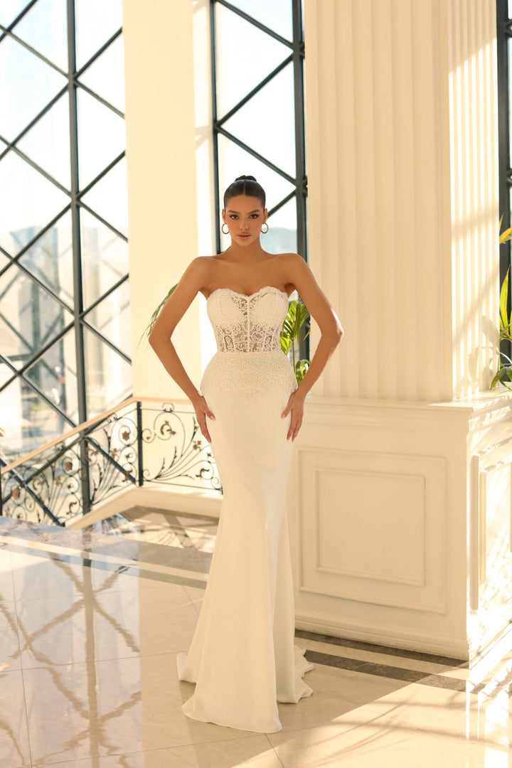 Jorga Dress in Ivory by Nicoletta NC1007 - ElissaJay Boutique