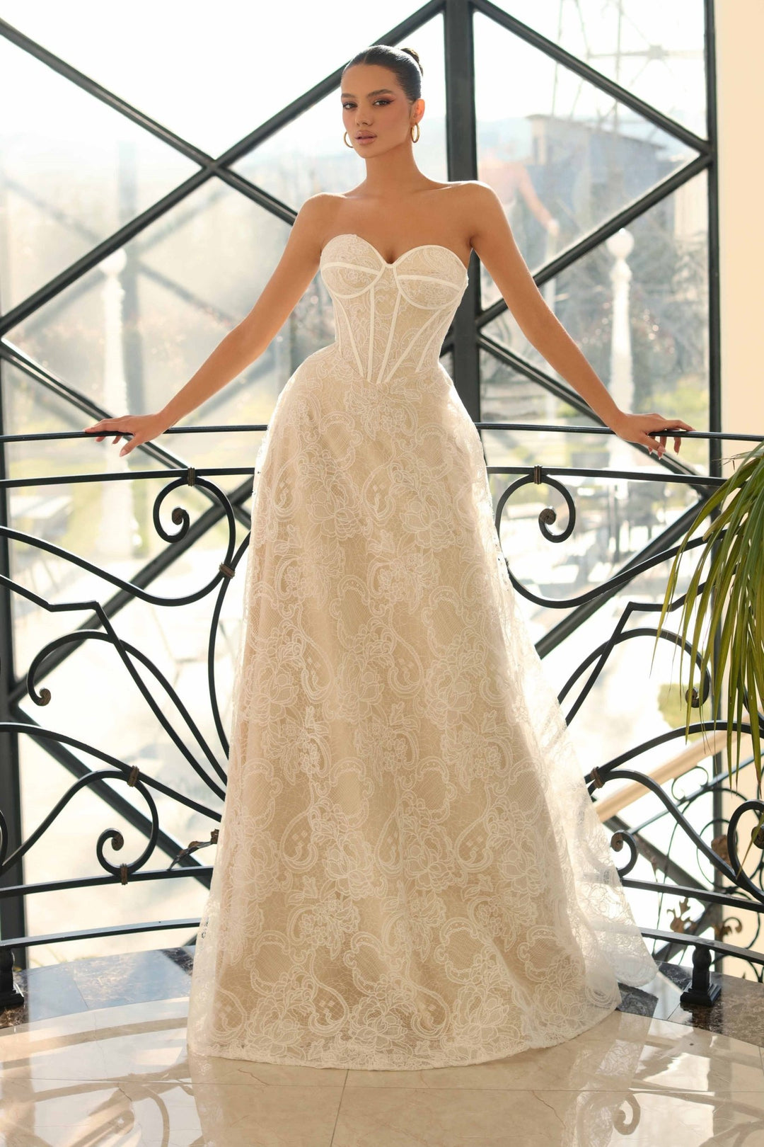 Lee Dress in Ivory/Nude by Nicoletta NC1057 - ElissaJay Boutique