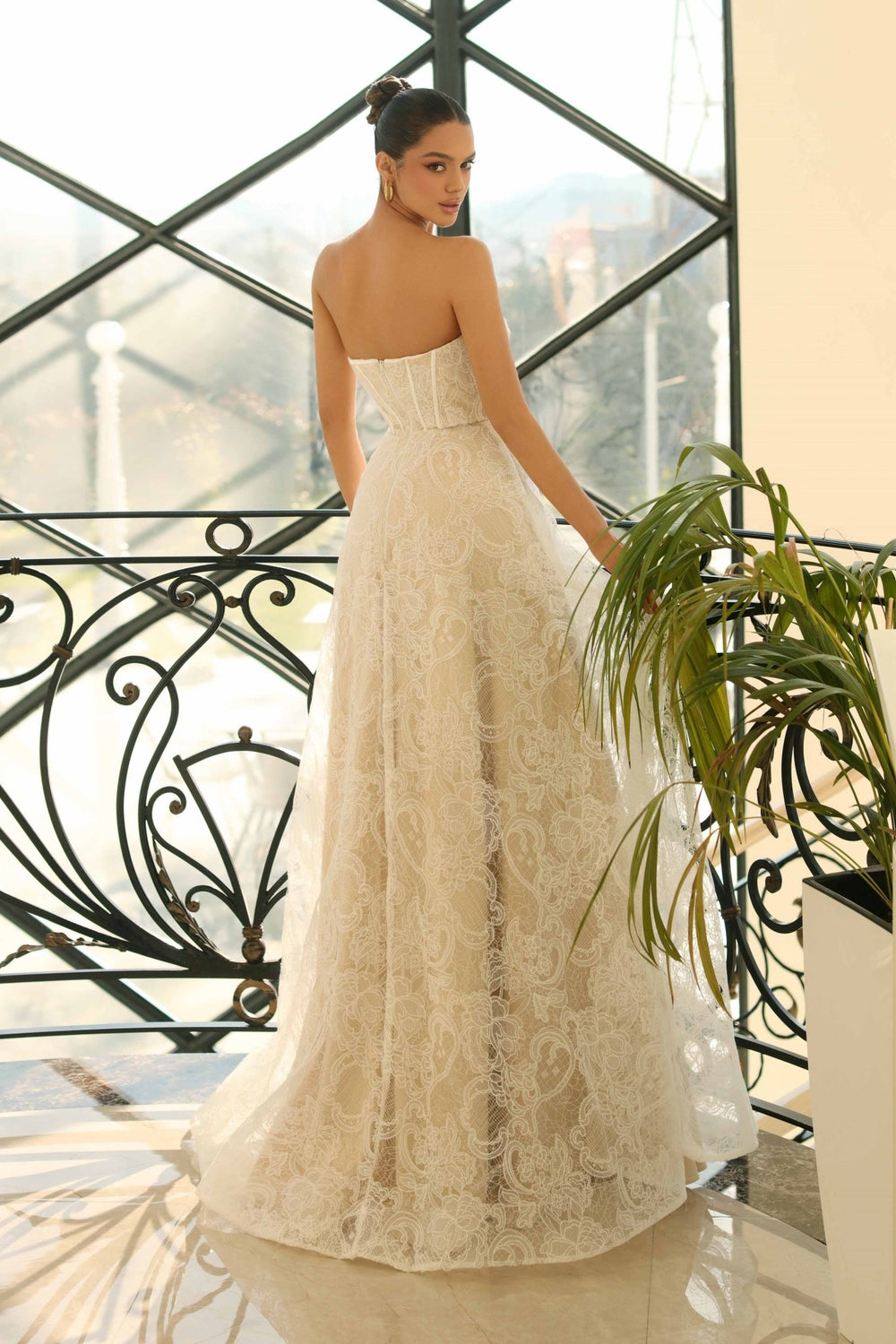 Lee Dress in Ivory/Nude by Nicoletta NC1057 - ElissaJay Boutique