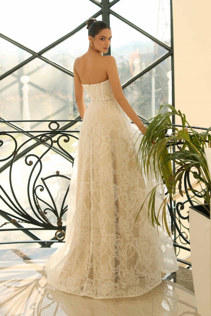 Lee Dress in Ivory/Nude by Nicoletta NC1057 - ElissaJay Boutique