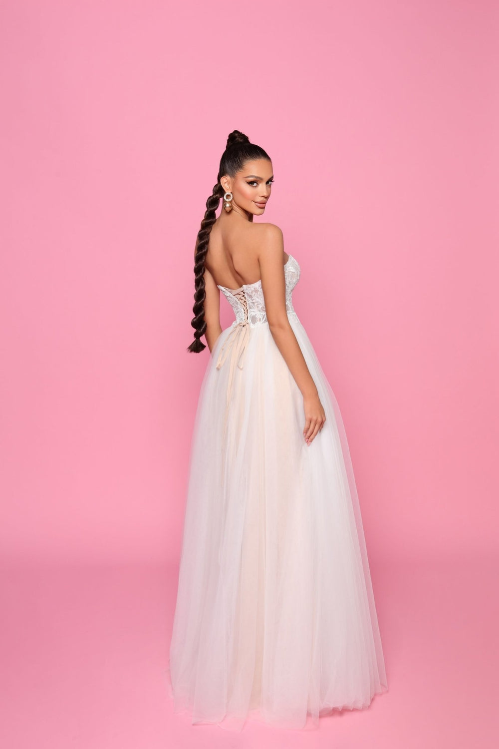 Belinda Dress in Ivory/Nude by Nicoletta NP147 - ElissaJay Boutique