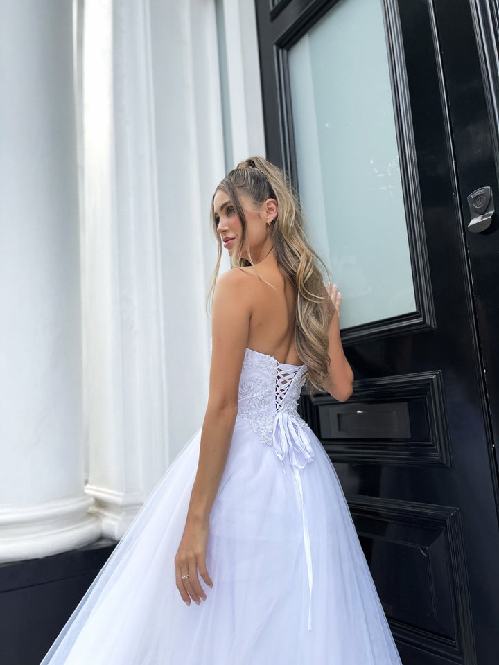 Wendy Dress in White by Jadore JP132 - ElissaJay Boutique