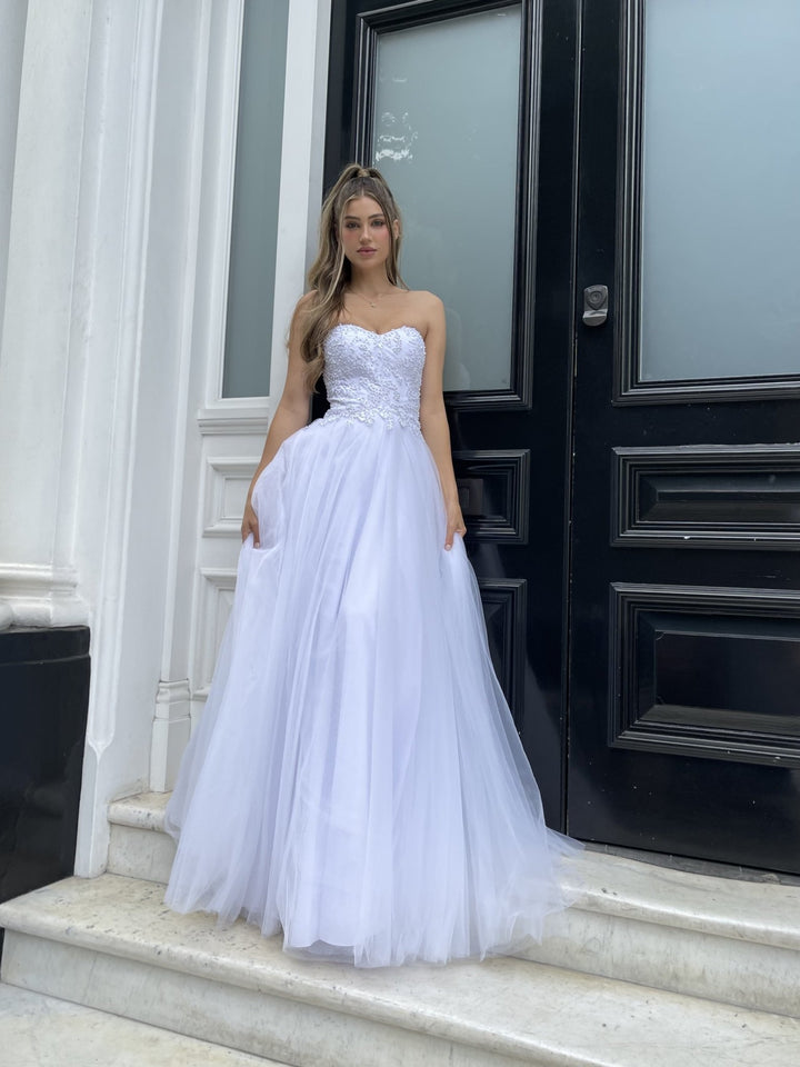 Wendy Dress in White by Jadore JP132 - ElissaJay Boutique