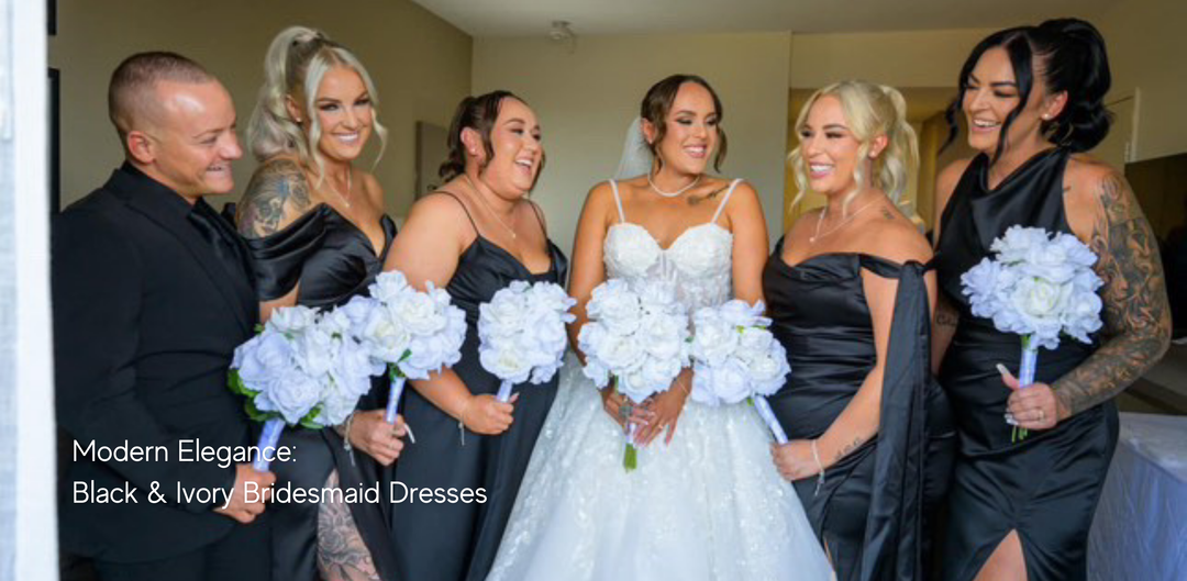 Monochrome Magic: The Timeless Appeal of Black &amp; Ivory Bridesmaid Dresses