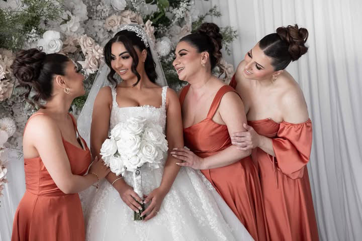 LIGHT SATIN BRIDESMAID DRESSES
