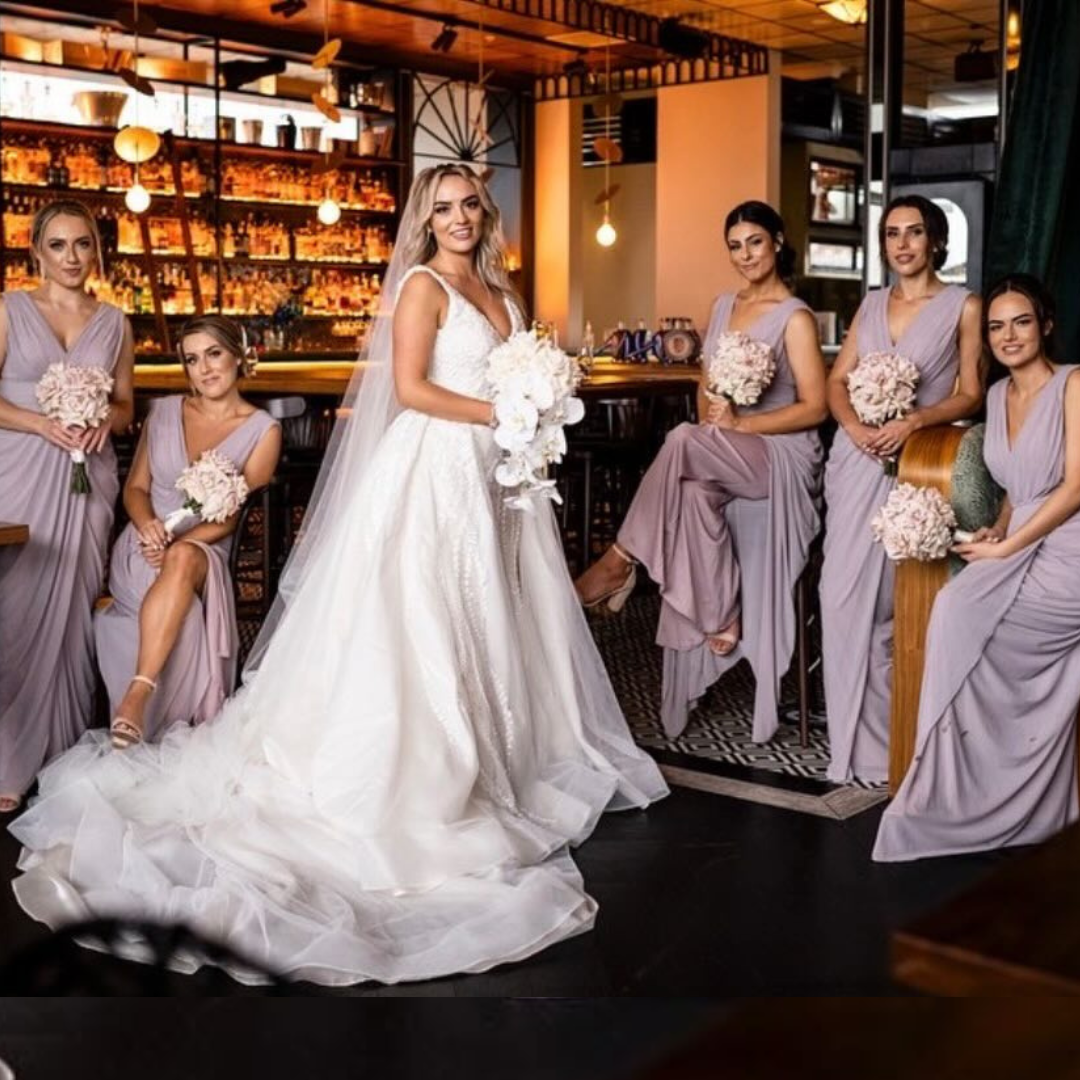 Lycra Mesh Bridesmaid Dresses
