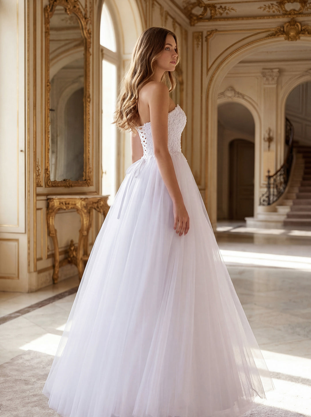 Wendy Dress in White by Nicoletta JP132