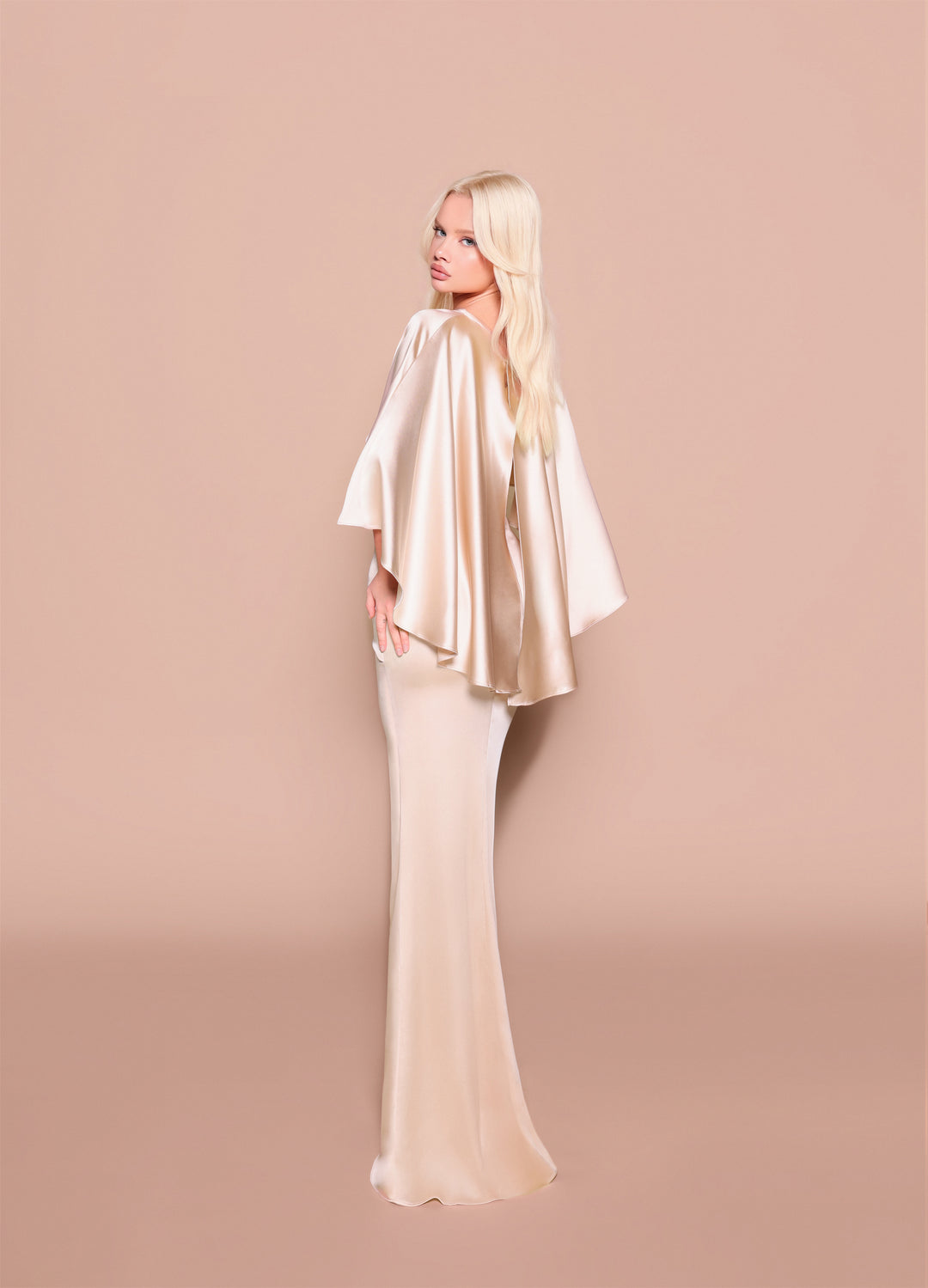 Ava Satin Cape by Nicoletta