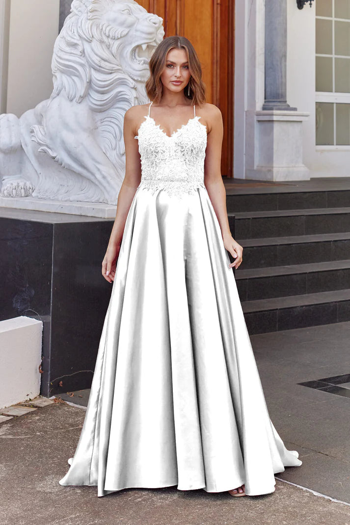 Alina Dress in White by Tania Olsen PO973