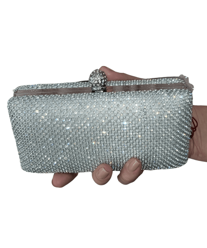 Sophie Silver Diamante Bag - ElissaJay Boutique