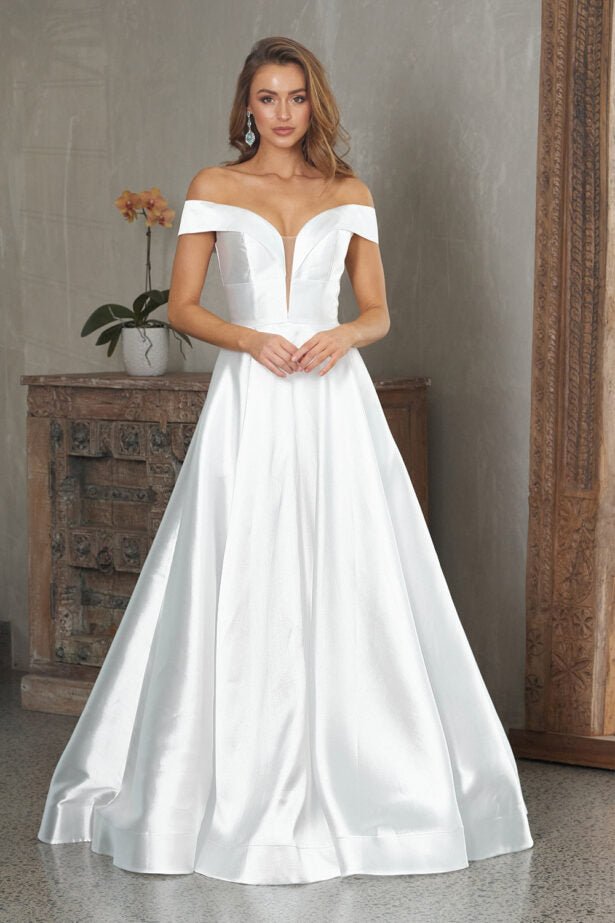 Beth Dress In Vintage White By Tania Olsen PO861 - ElissaJay Boutique