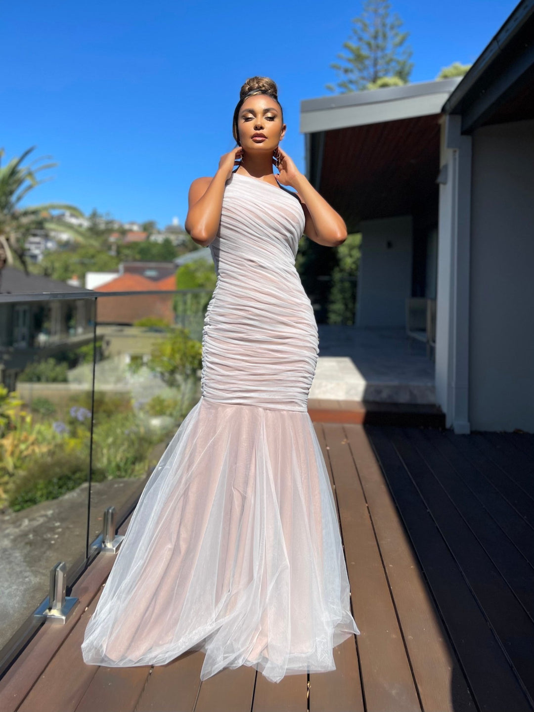 Veronica Dress in Ivory/Nude by Jadore JX5071 - ElissaJay Boutique