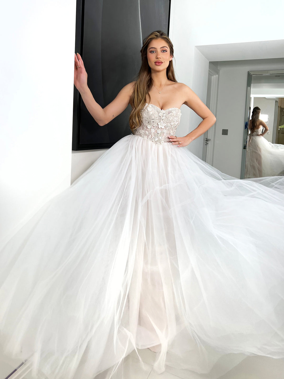 Dianna Dress in Ivory by Jadoor - ElissaJay Boutique