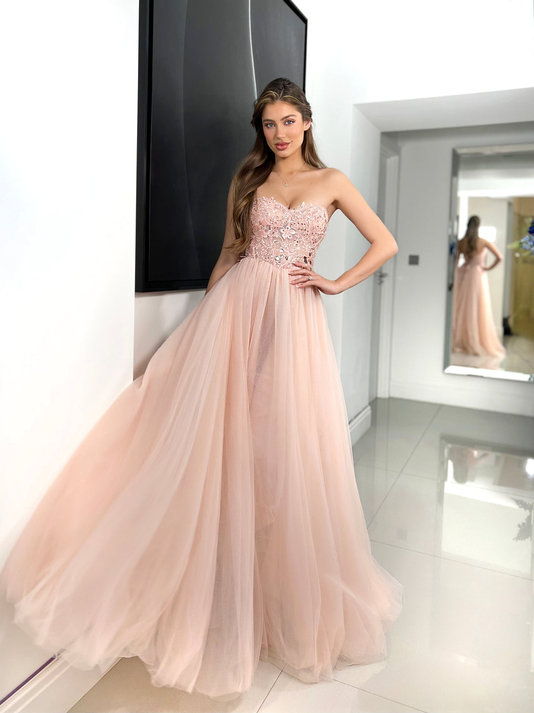 Dianna Dress in Ivory by Jadoor - ElissaJay Boutique