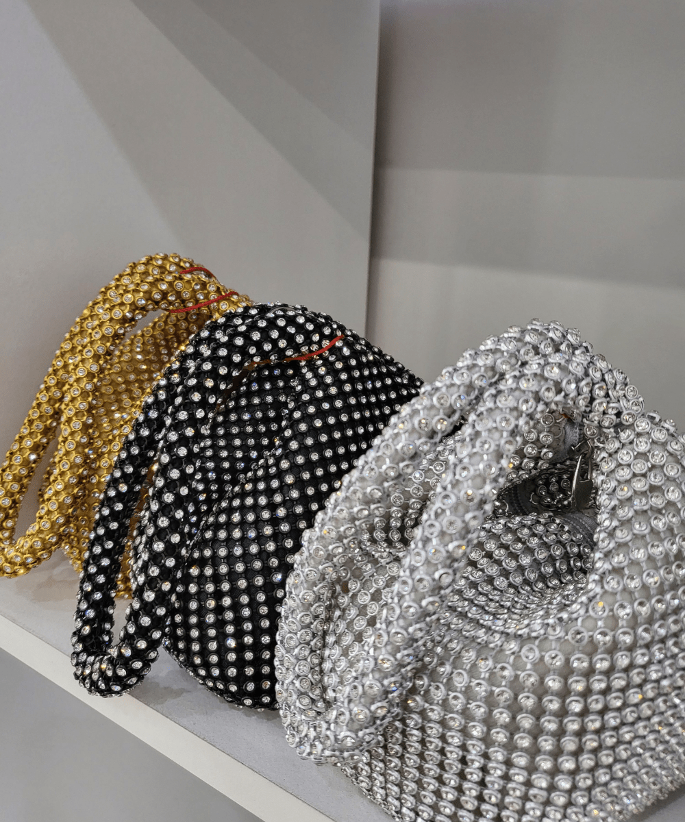 Black Diamante Wristlet Bag - ElissaJay Boutique
