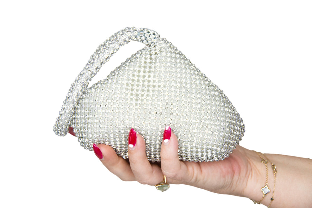 Silver Diamante Wristlet Bag - ElissaJay Boutique