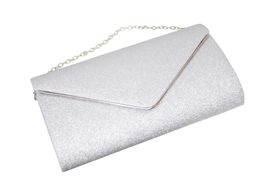 Silver Sparkle Envelope Clutch - ElissaJay Boutique