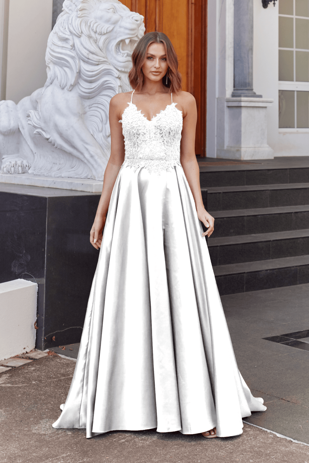 Alina Dress in White by Tania Olsen PO973 - ElissaJay Boutique