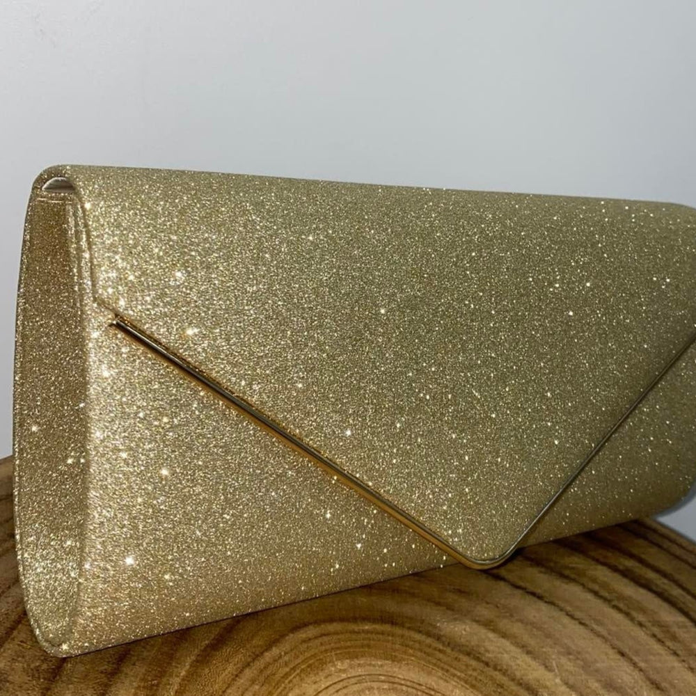 Gold Sparkle Envelope Clutch - ElissaJay Boutique